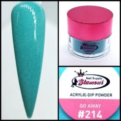 Glamour 2 In 1 Acrylic & Dip Glitter GO AWAY #214 1/2oz