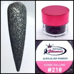 Glamour 2 In 1 Acrylic & Dip Glitter STARS FALLING #218 1/2oz