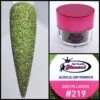 Glamour 2 In 1 Acrylic & Dip Glitter GREEN LIMON #219 1/2oz -NAIL BRUSHES Shop G A219 2