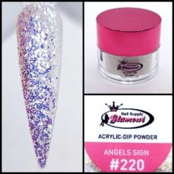 Glamour 2 In 1 Acrylic & Dip Glitter ANGELS SIGN #220 1/2oz