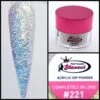Glamour 2 In 1 Acrylic & Dip Glitter COMPLETELY IN LOVE #221 1/2oz -NAIL BRUSHES Shop G A221 2
