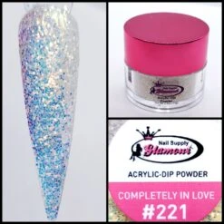 Glamour 2 In 1 Acrylic & Dip Glitter COMPLETELY IN LOVE #221 1/2oz