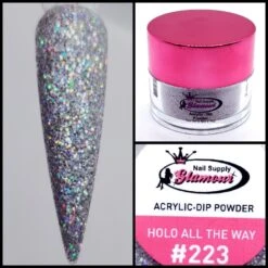 Glamour 2 In 1 Acrylic & Dip Glitter HOLO ALL THE WAY #223 1/2oz