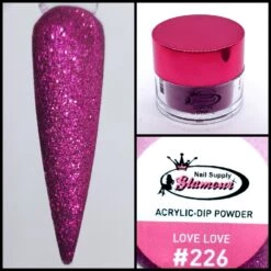 Glamour 2 In 1 Acrylic & Dip Glitter LOVE LOVE #226 1/2oz
