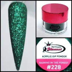 Glamour 2 In 1 Acrylic & Dip Glitter RAINING IN THE FOREST #228 1/2oz