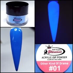 Glamour 2 In 1 Acrylic & Dip GLOW "OTHER KIND OF DRAMA" #01 1/2oz