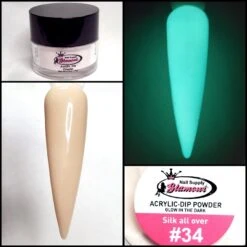 Glamour 2 In 1 Acrylic & Dip GLOW "SILK ALL OVER" #34 1/2oz