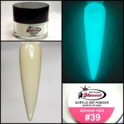Glamour 2 In 1 Acrylic & Dip GLOW "ALMONST MINT" #39 1/2oz