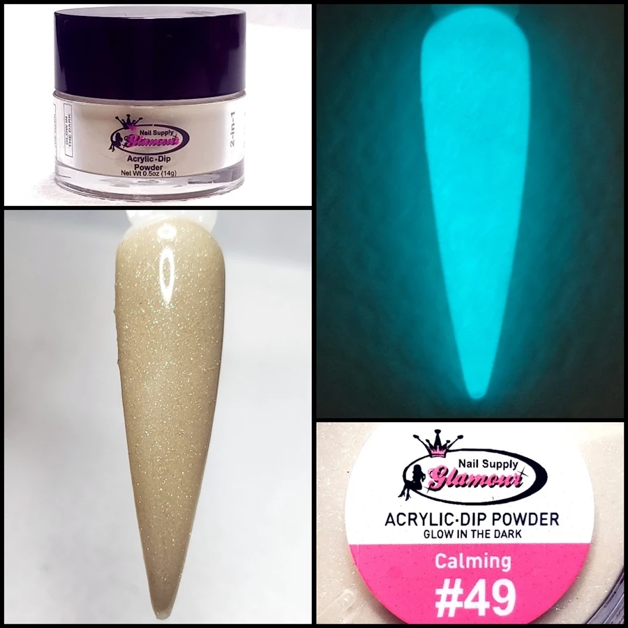 Glamour 2 In 1 Acrylic & Dip GLOW "CALMING" #49 1/2oz 3 Glamour 2 In 1 Acrylic & Dip GLOW "CALMING" #49 1/2oz