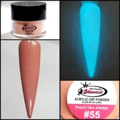Glamour 2 In 1 Acrylic & Dip GLOW "PEACH LIKE ALWAYS" #55 1/2oz