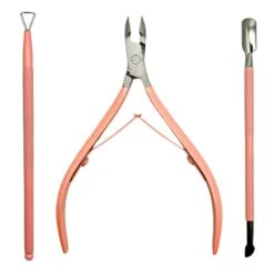 PINK Cuticle NIPPER / Cuticle PUSHER ( 3pc SET )