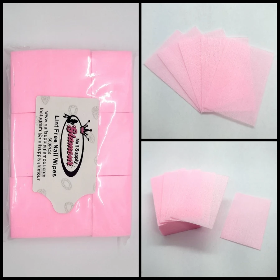 Glamour LINT FREE Nail Wipes 600 Pc 3 Glamour LINT FREE Nail Wipes 600 Pc